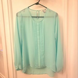 Forever 21 Sheer Seafoam Blouse Size Sm